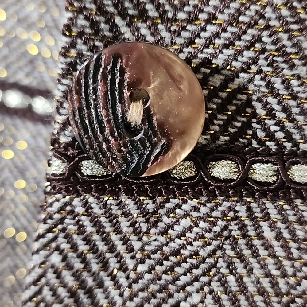 Coldwater Creek Brown Sparkle Fitted Work Business Blazer